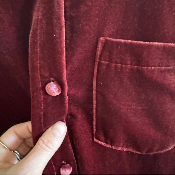 Soft Surroundings Eden Velvet and Lace Top Cabernet 1X - Picture 3 of 9